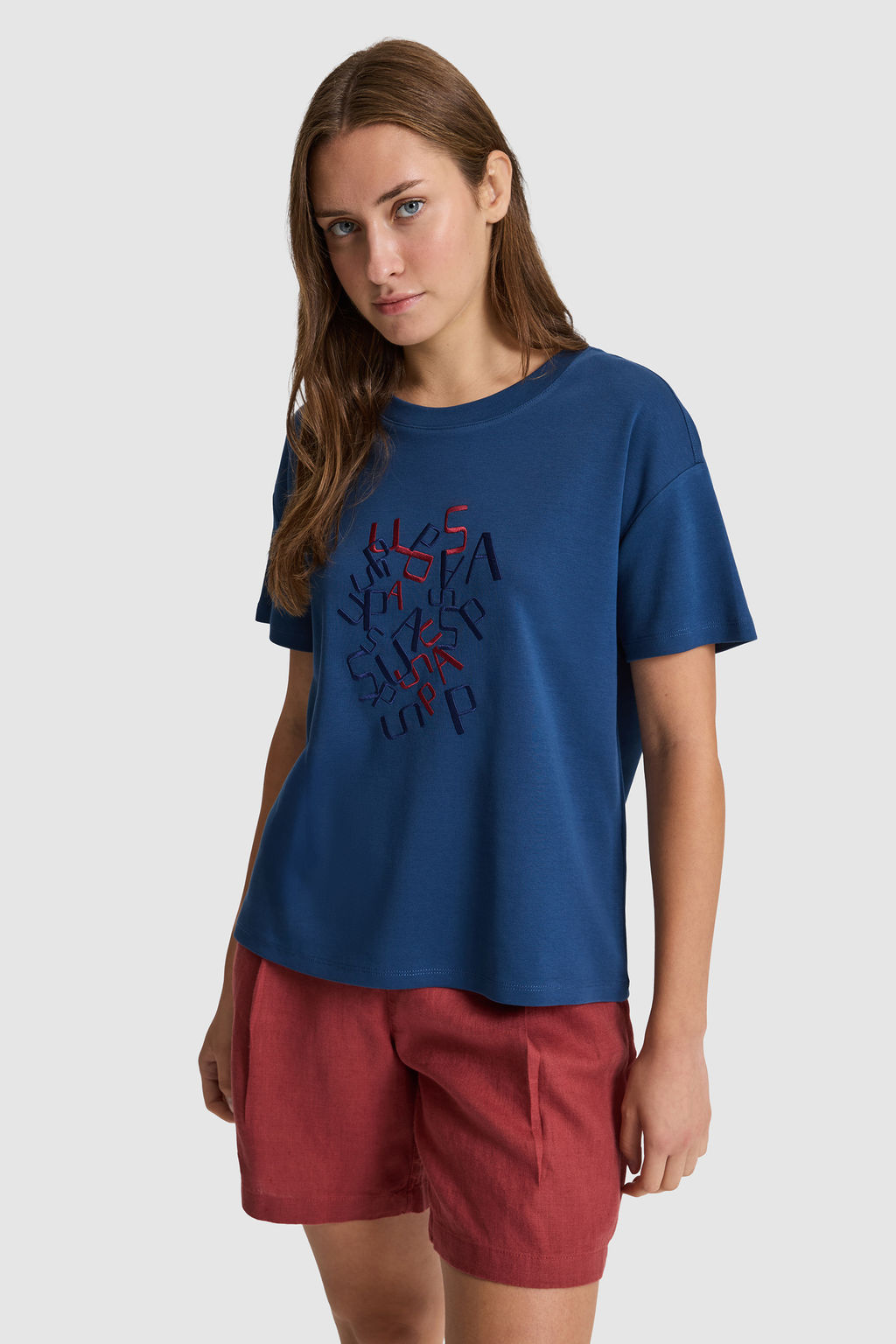 Kad_n A__k Lacivert Bisiklet Yaka Ti__rt - U.s. polo assn фото 3