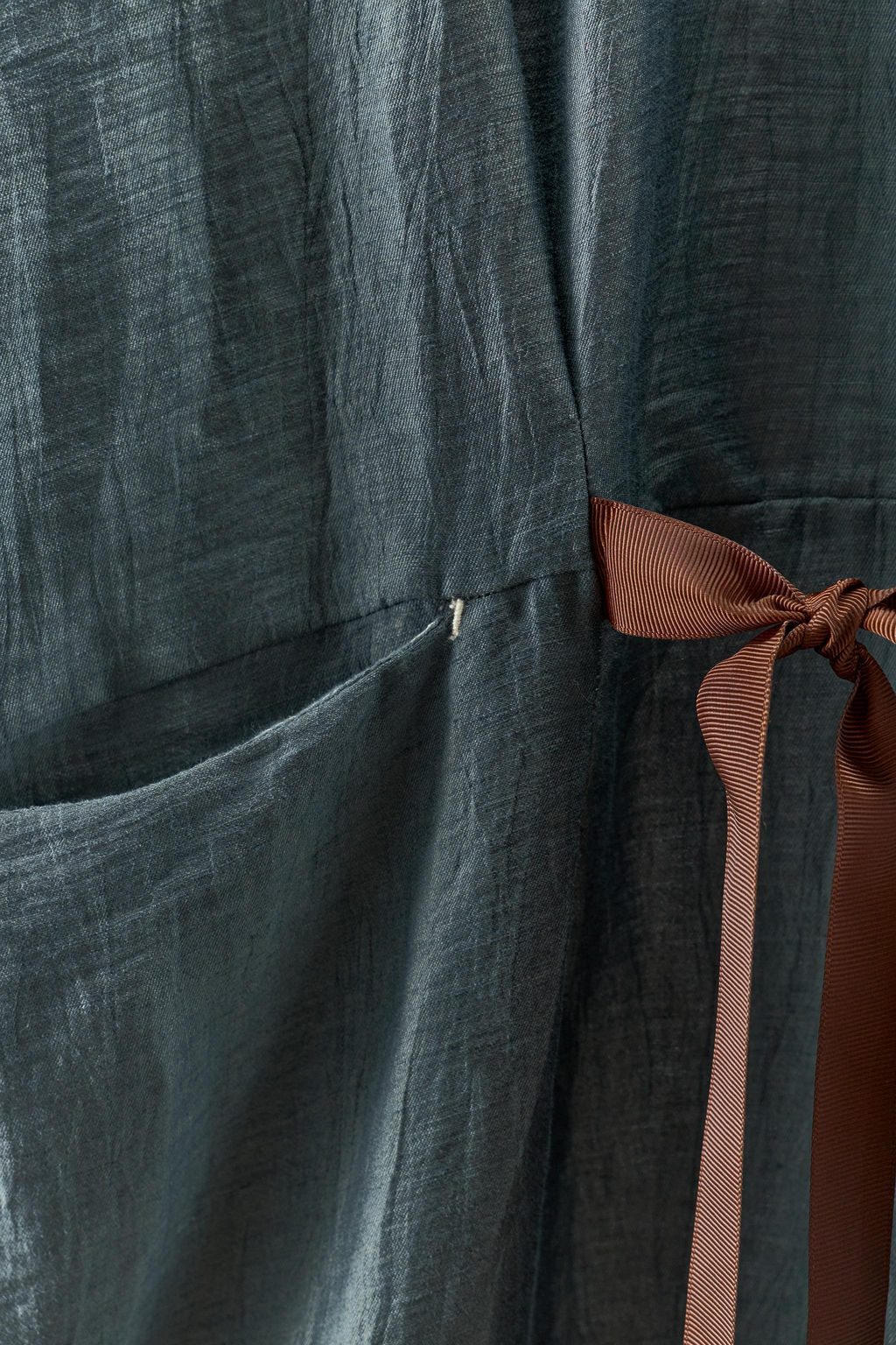 LINEN BLEND DRESS WITH CONTRAST TIE - Zara фото 9