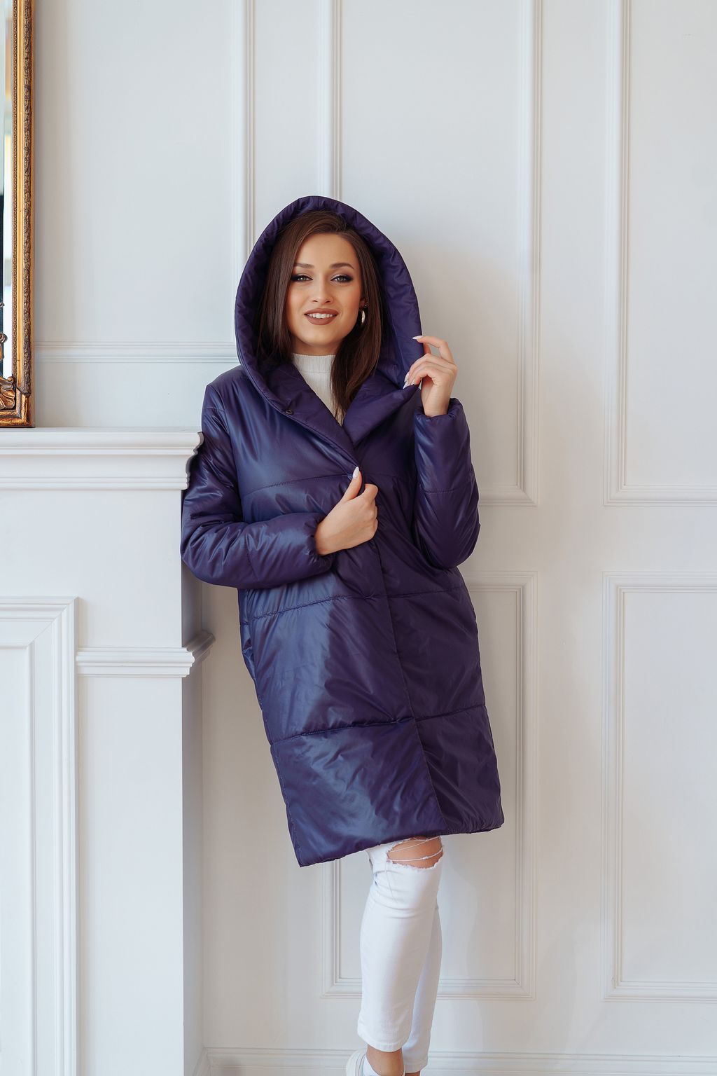 Пальто женское демисезонное 21910/б (фиолет) - Kankan фото 2