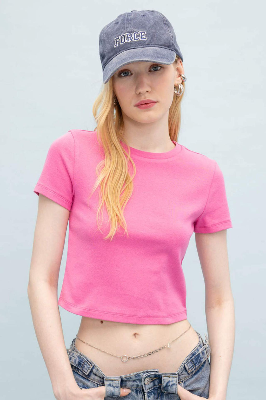 Coool Fitted Bisiklet Yaka Ribana Basic Duz K?sa Kollu Tisort - Defacto фото 7