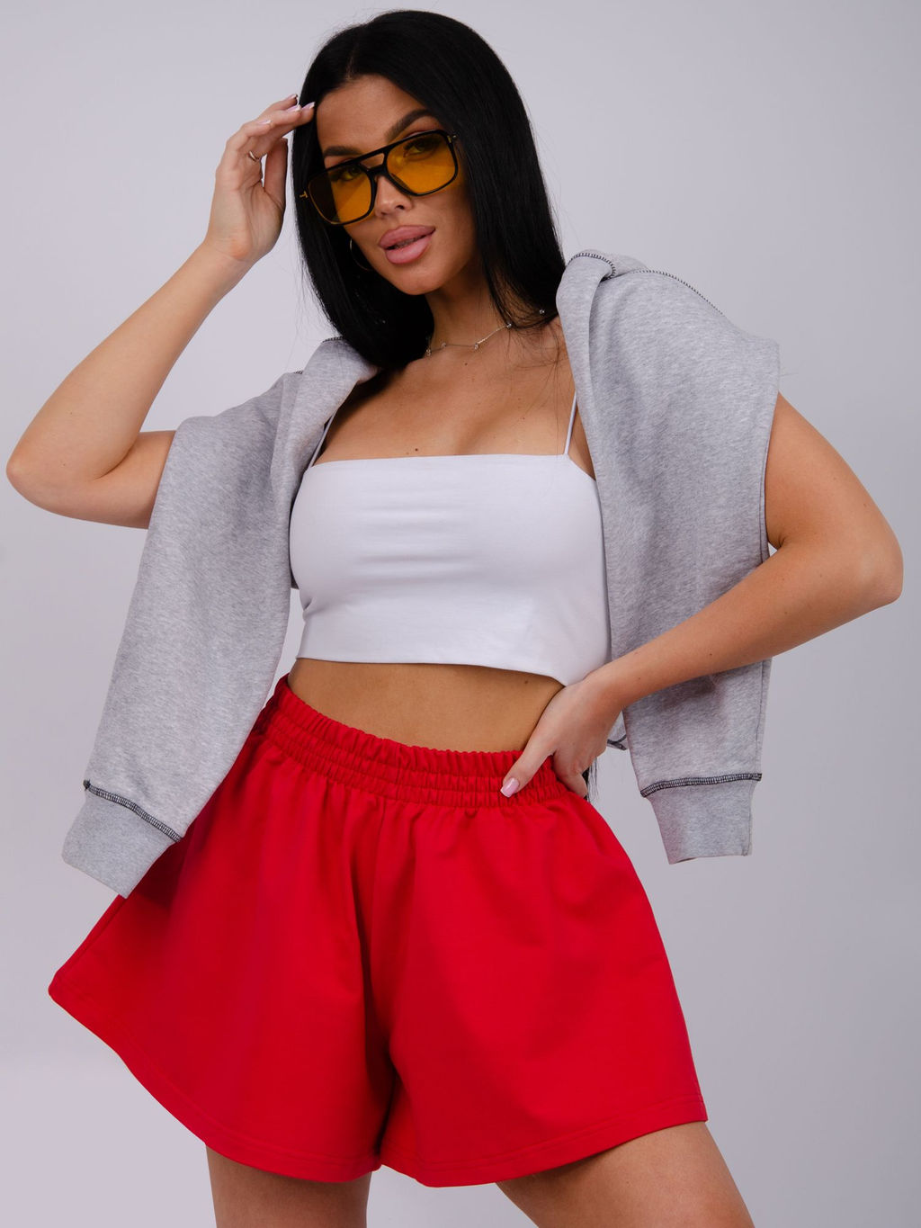 Шорты Лолита, футер с лайкрой - Малина фото 35