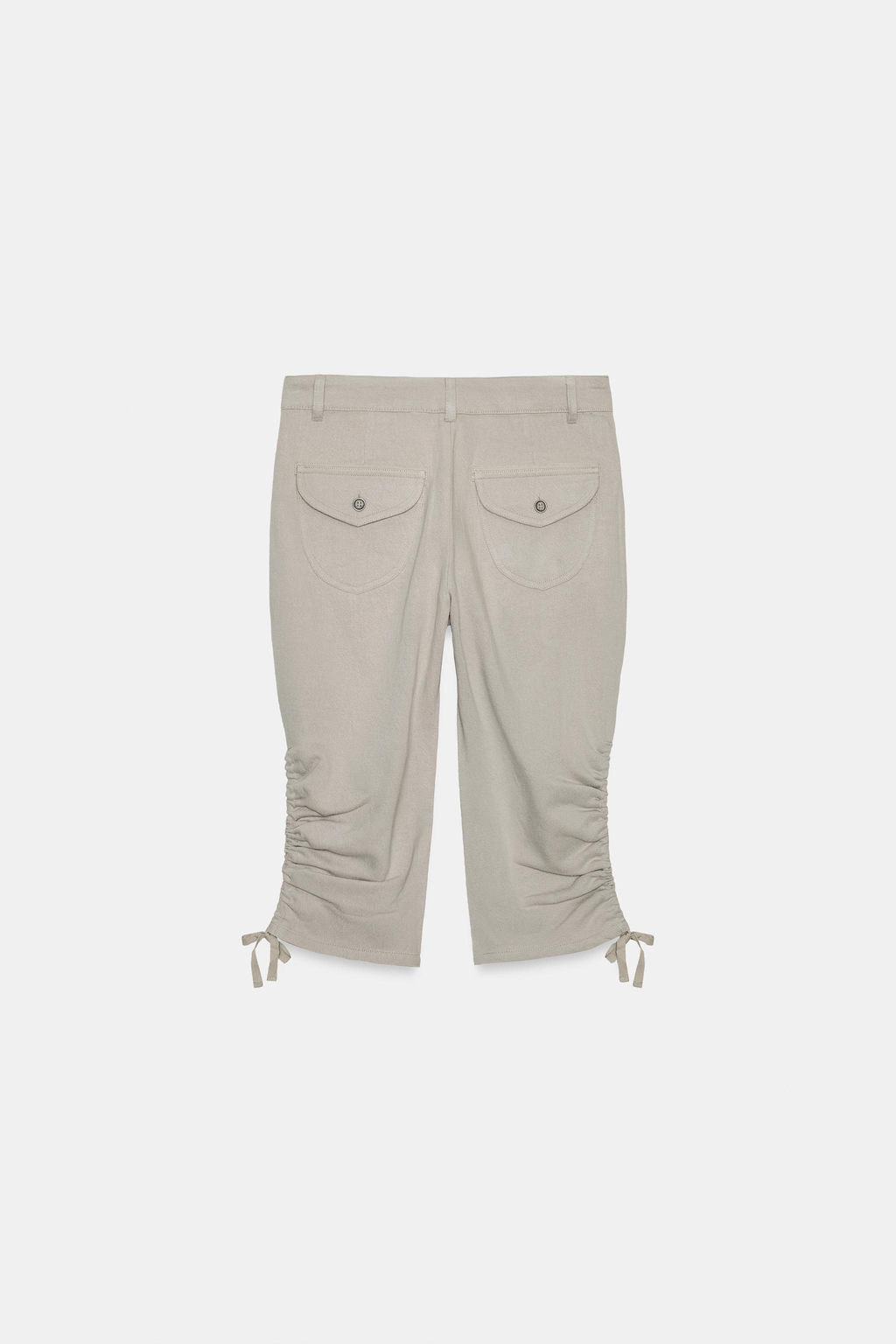 PANTAL?N CAPRI FRUNCES / Gris claro - Zara фото 7