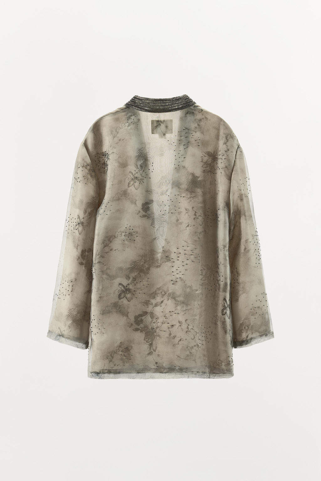 BEADED PRINTED ORGANZA KIMONO - Zara фото 17