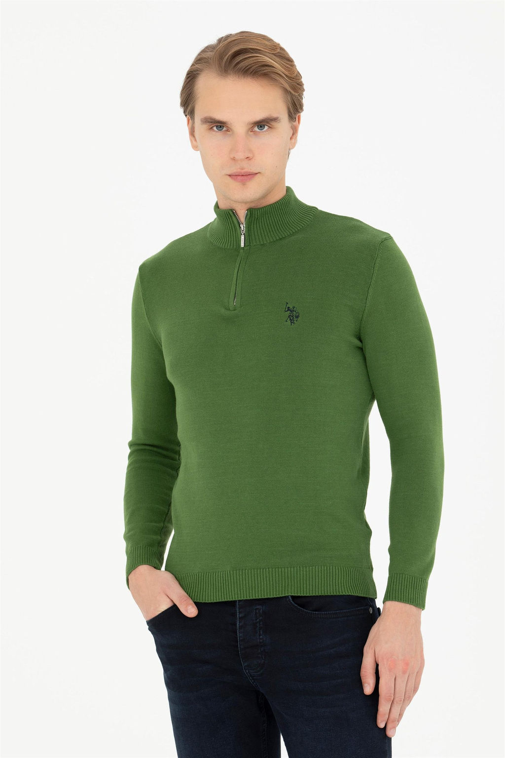 Мужской зеленый свитер - U.s. polo assn фото 3