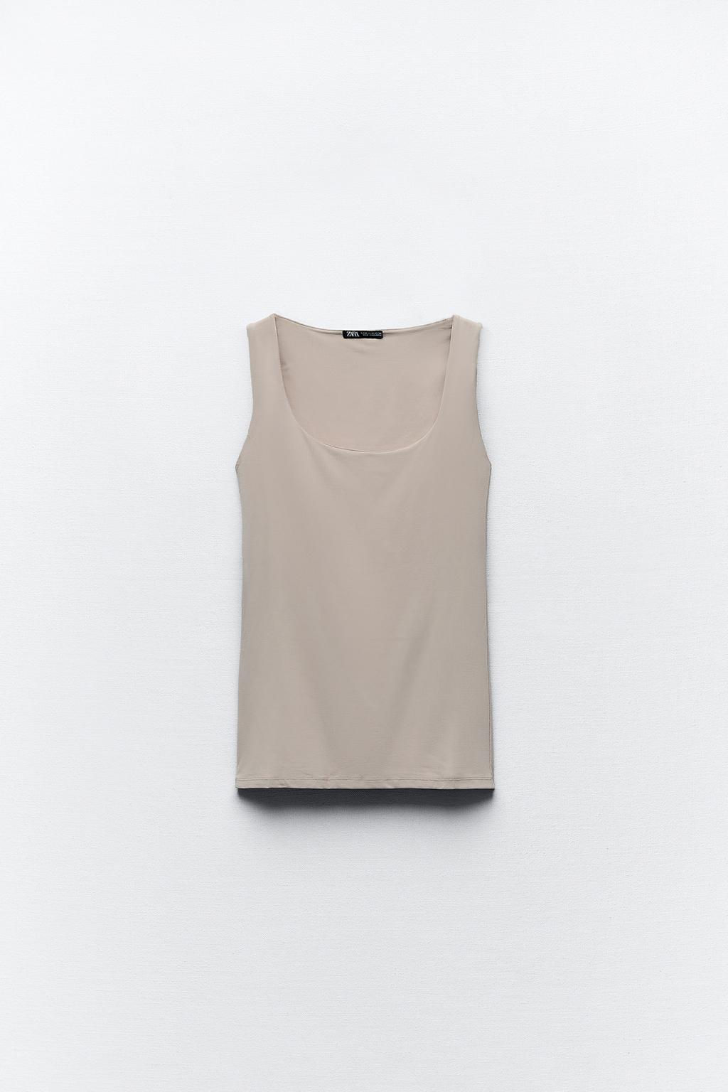 POLYAMIDE TOP WITH WIDE STRAPS - Zara фото 36