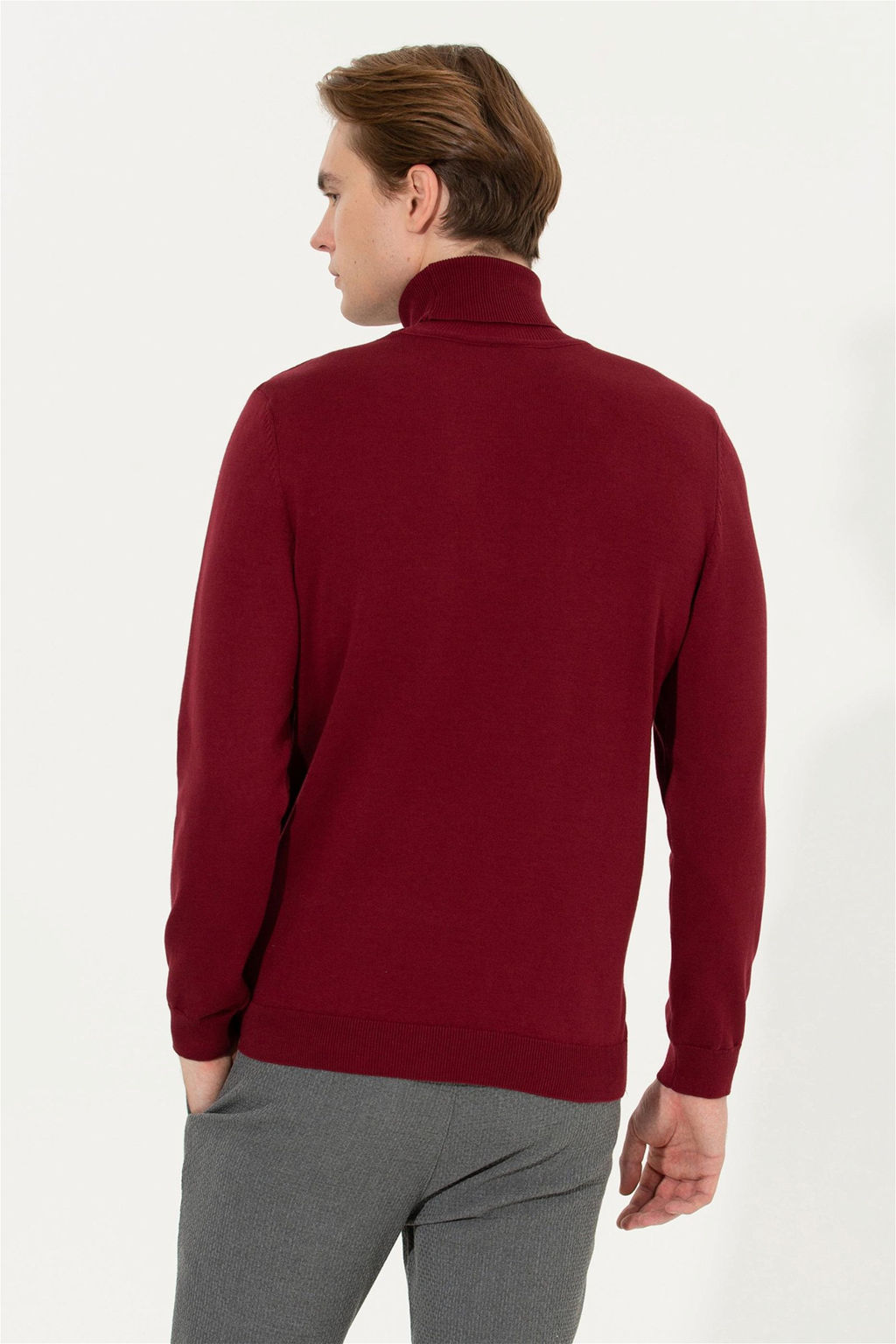 Мужской бордовый красный трикотажный свитер Basic - U.s. polo assn фото 11