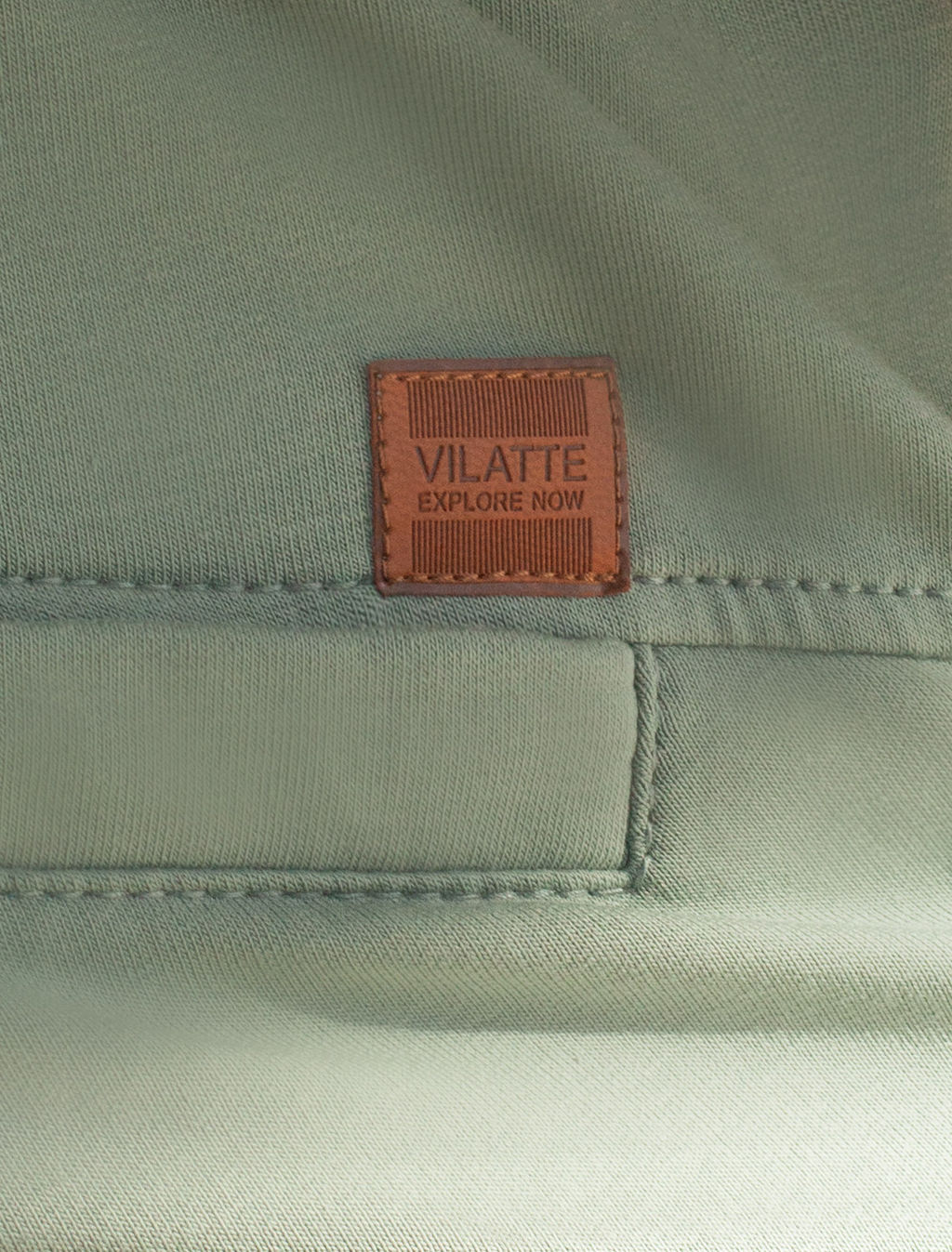 Шорты Vilatte из футера оливковый  фото 3