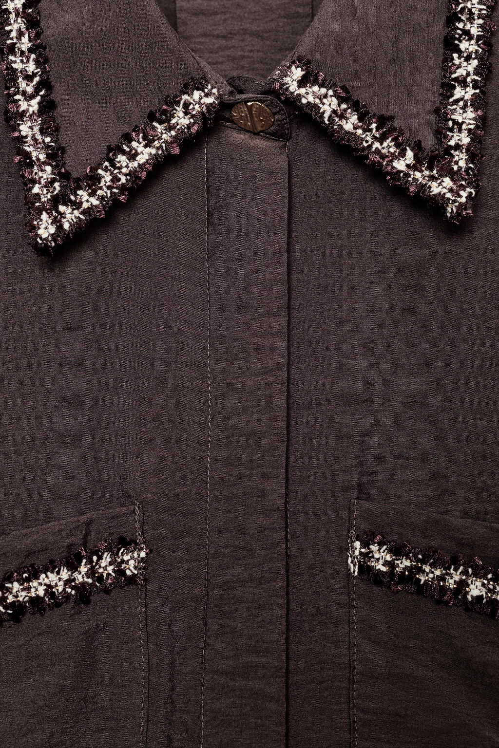 TEXTURED SHIRT WITH PIPING - Zara фото 9