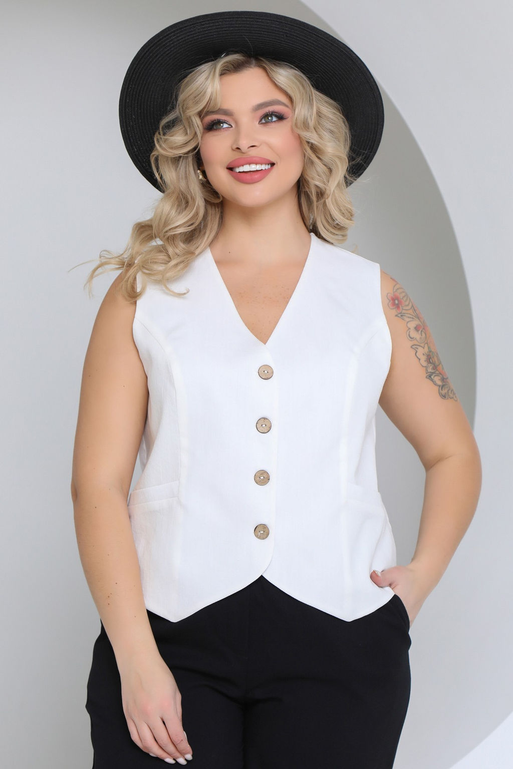 Жилет П-2241/5 Цвет:белый - Леди агата фото 6