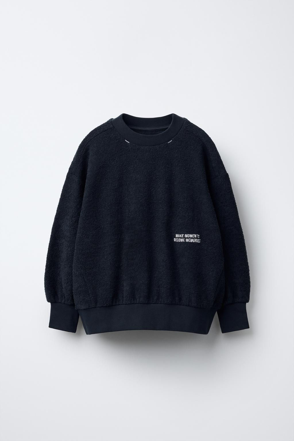 BOUCLE EMBROIDERED TEXT SWEATSHIRT