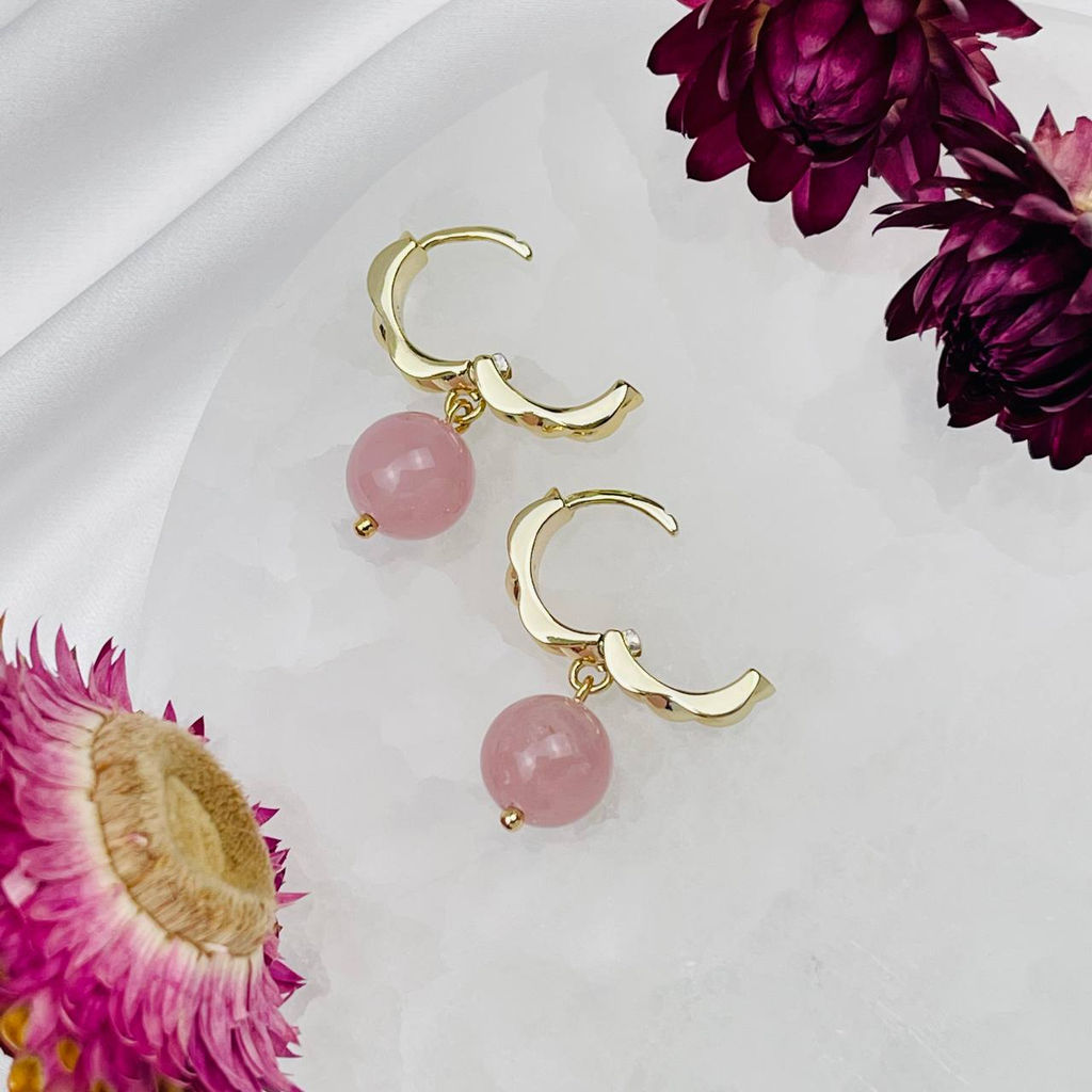 Серьги из мадагаскарского Розового кварца - Радуга самоцветов фото 3