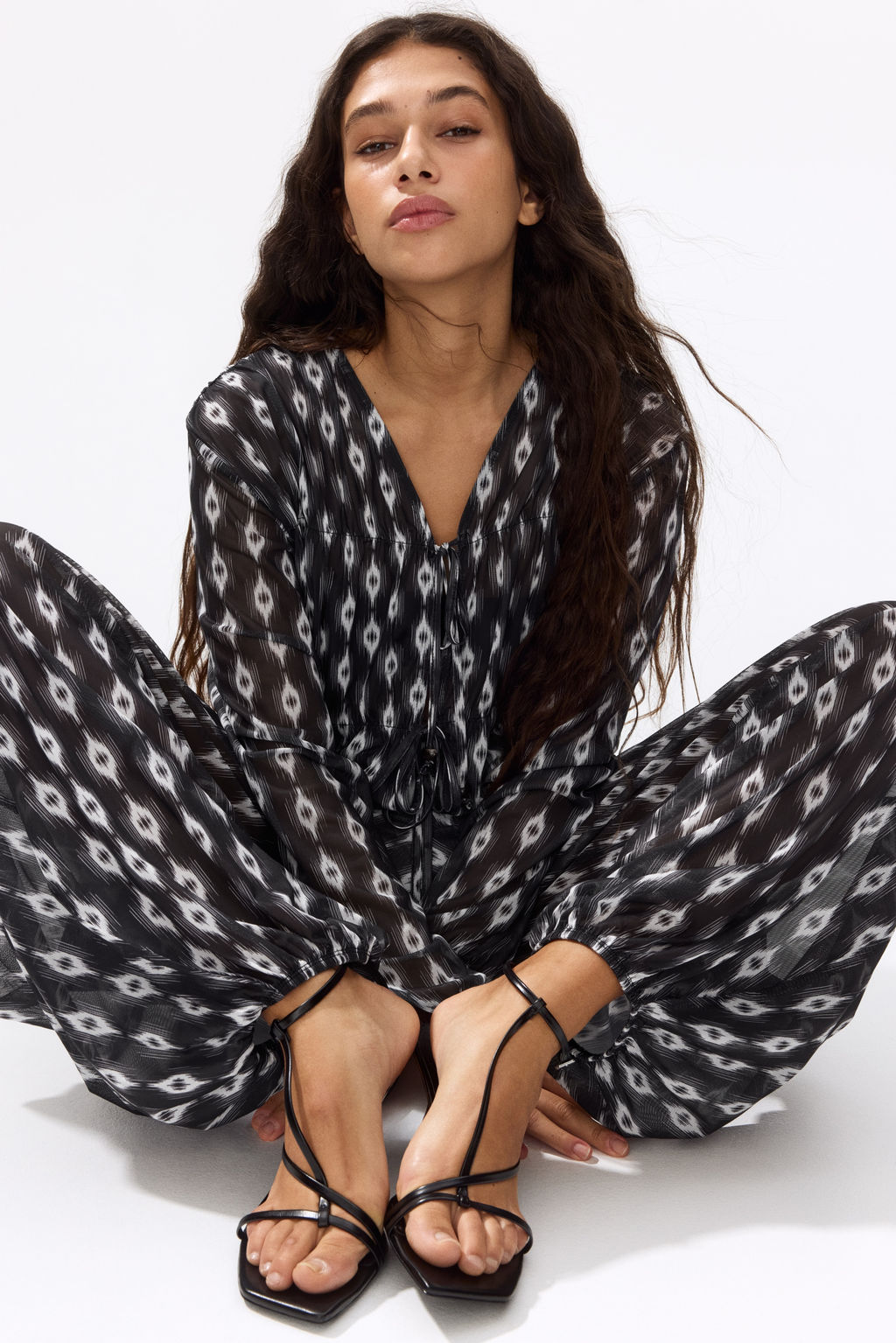 Blusa de malla con lazadas - H&m фото 2