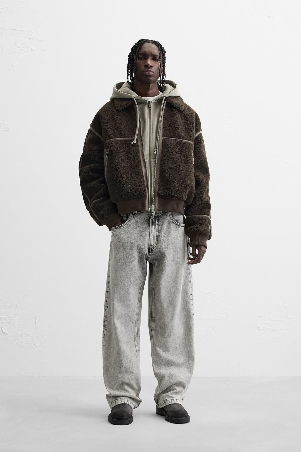 CONTRAST FAUX SHEARLING JACKET - Zara фото 17