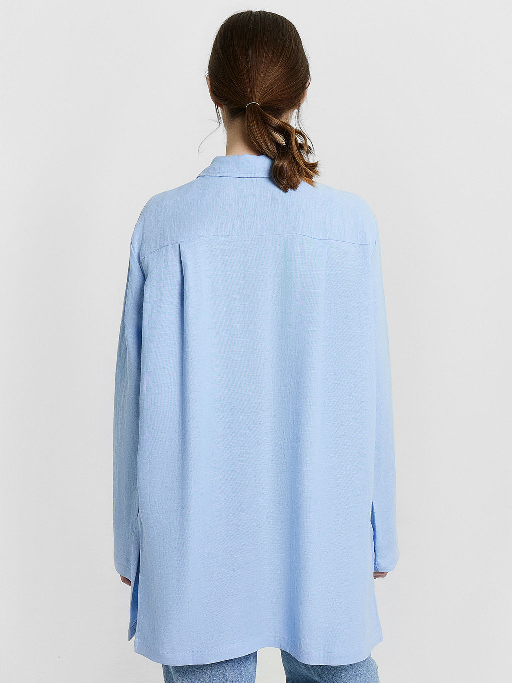 Рубашка женская голубая