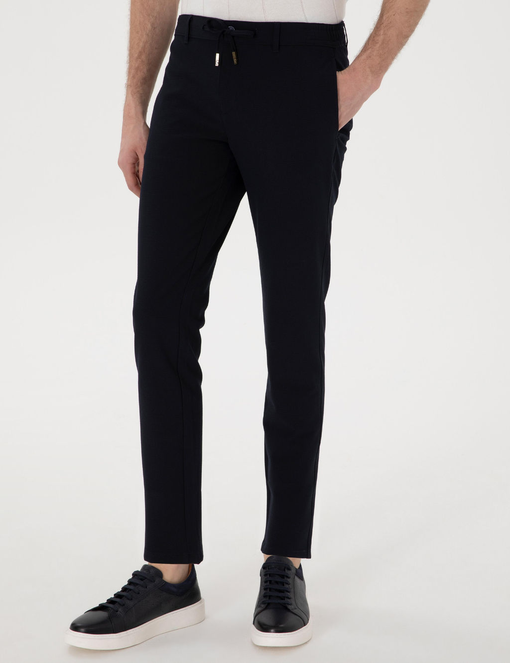 Lacivert Slim Fit Jogger Kanvas Pantolon - Pierre cardin фото 2