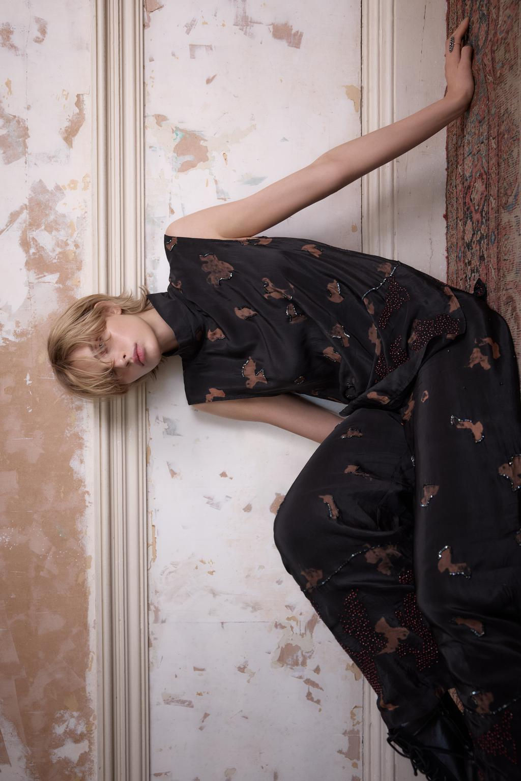 TROUSERS WITH BEADED EMBROIDERY - Zara фото 3