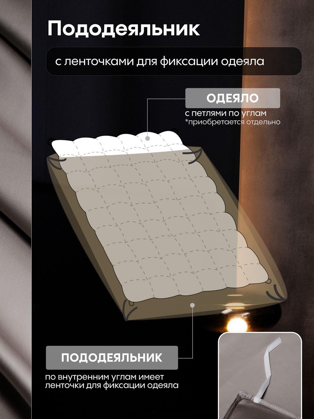 Комплект постельного белья Однотонный Сатин Премиум на резинке OCPR006 180*200*30;160*200*30;140*200*30 2 спальный 4 Наволочки