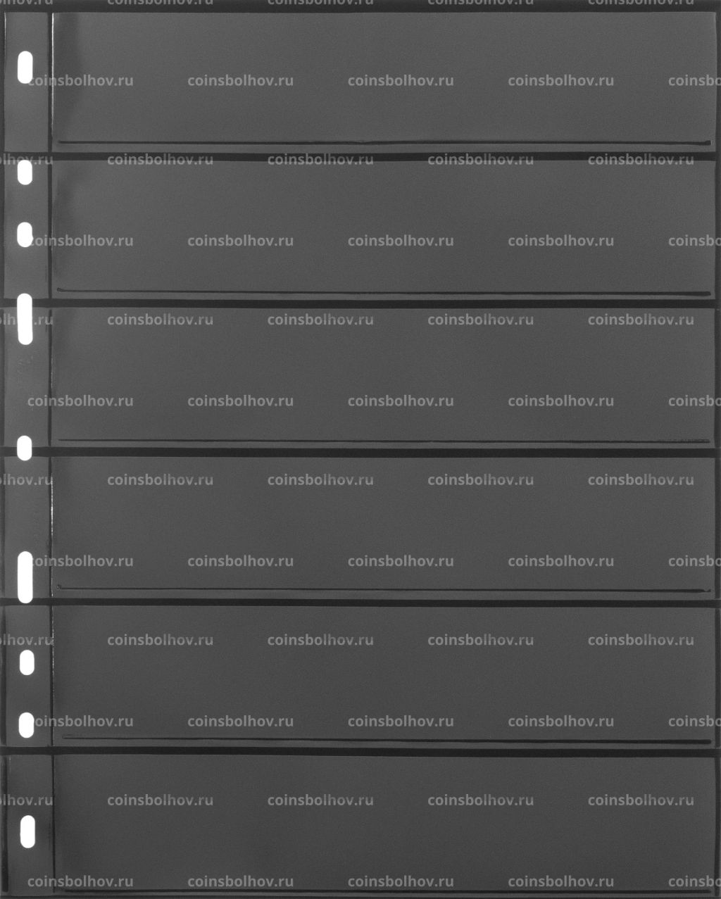 Лист для банкнот на 6 ячеек формат Optima 6S Черные LEUCHTTURM 316995