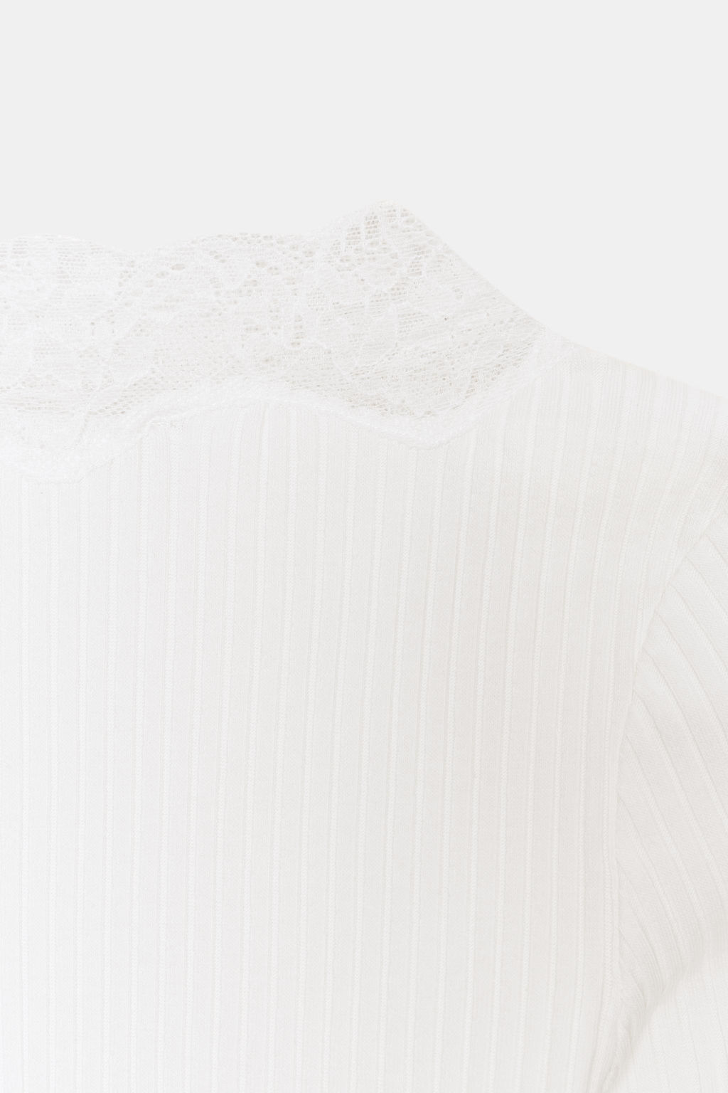 RIBBED LACE T-SHIRT - Zara фото 12