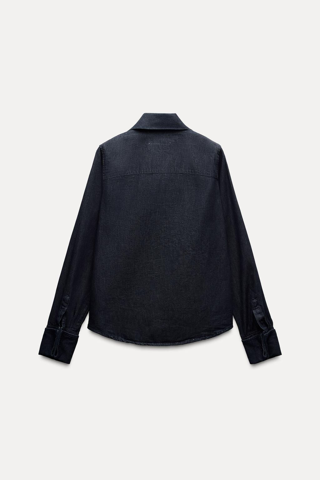 ZW COLLECTION DENIM SHIRT WITH BOW - Zara фото 6