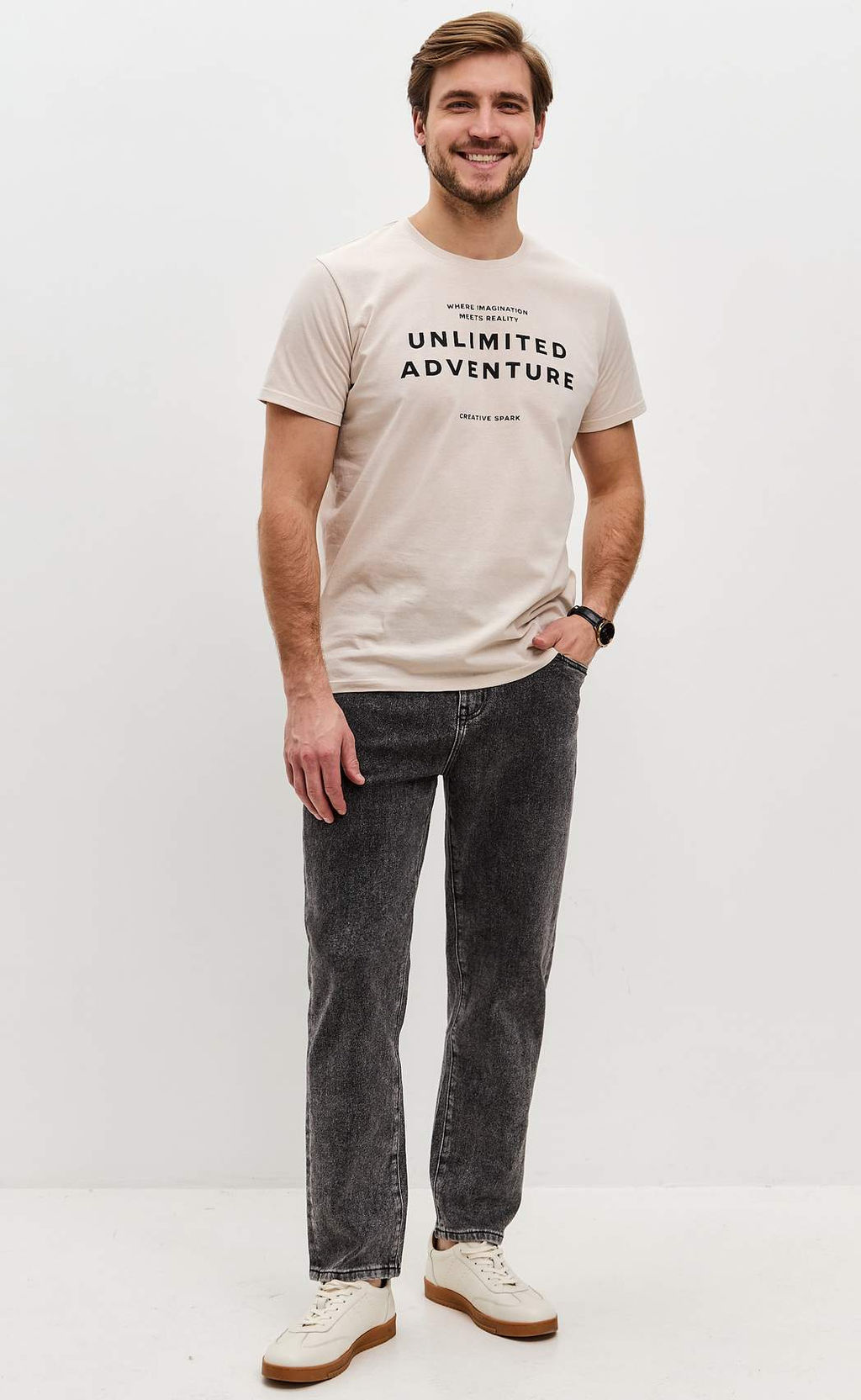 Футболка Fine Joyce F511-06-875 из хлопка светло-бежевый фото 10