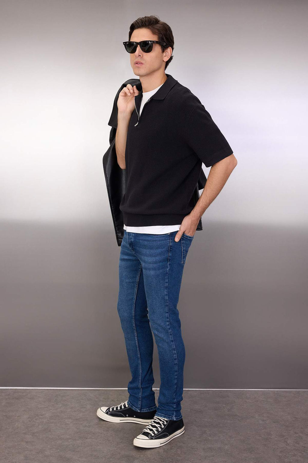 TRENDYOL MAN Siyah Skinny Fit Esnek Kumas Dar Kesim Jeans TMNAW23JE00047 - Trendyolmilla фото 60