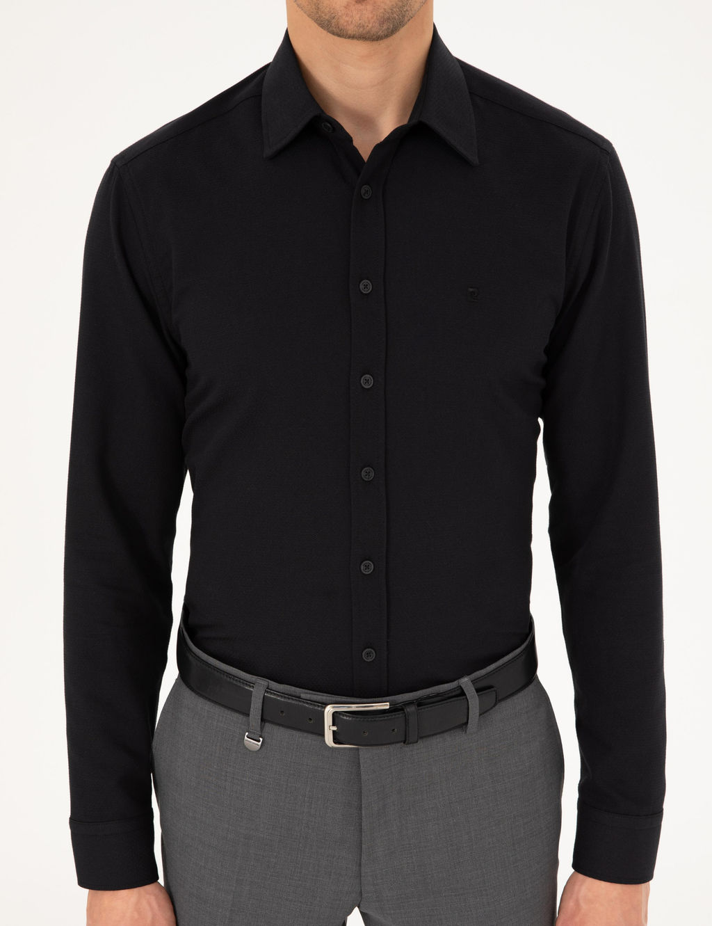 Siyah Regular Fit Uzun Kollu G_mlek