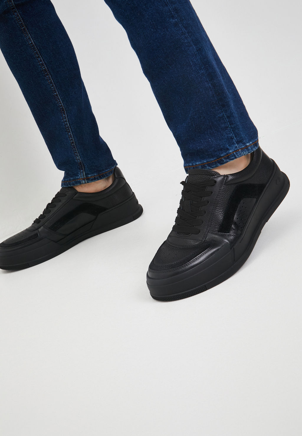 Черные мужские кеды из кожи - Mascotte фото 6