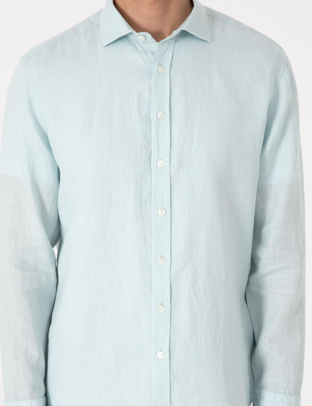 Su Ye_ili %100 Keten Regular Fit Uzunkollu G_mlek - Pierre cardin фото 6