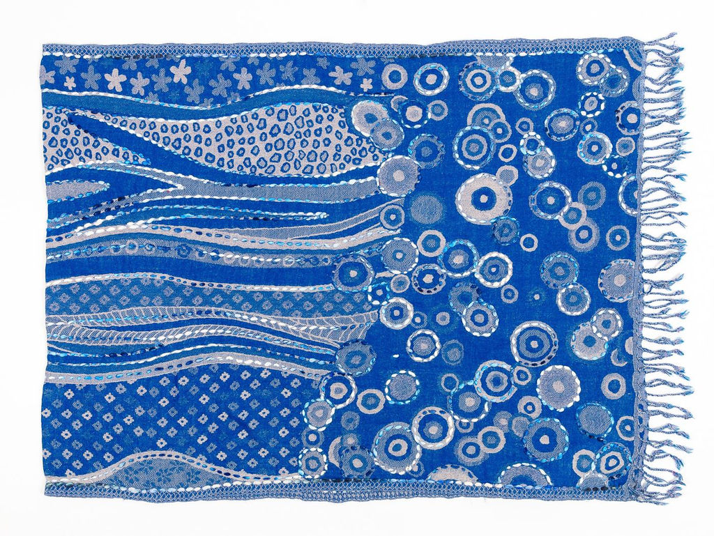 Палантин с вышивкой (шерсть вареная) № Тк906/170 - Ганг фото 2