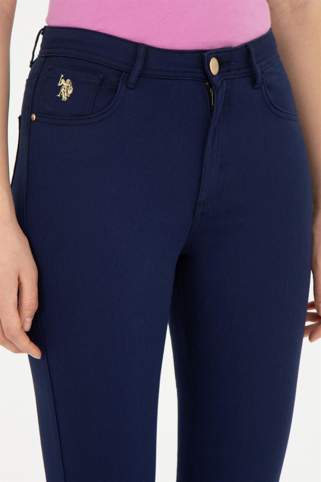 Женские темно-синие брюки из плотной ткани - U.s. polo assn фото 5