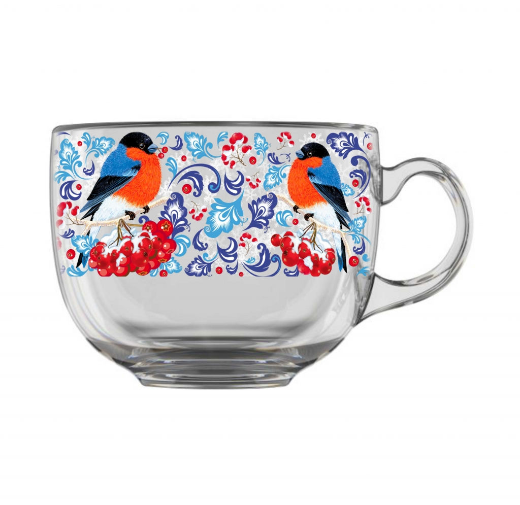 Кружка 480мл. арт.2027-Д Снегири на рябинке - Декостек фото 2