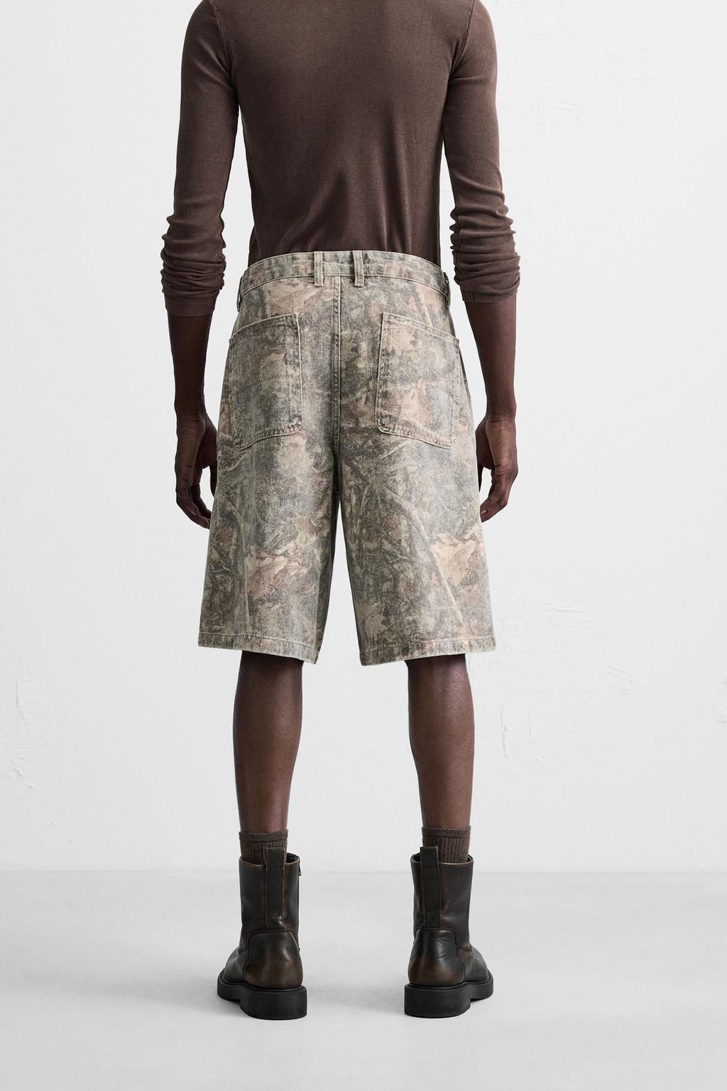 ABSTRACT PRINT RELAXED FIT BERMUDA SHORTS - Zara фото 3