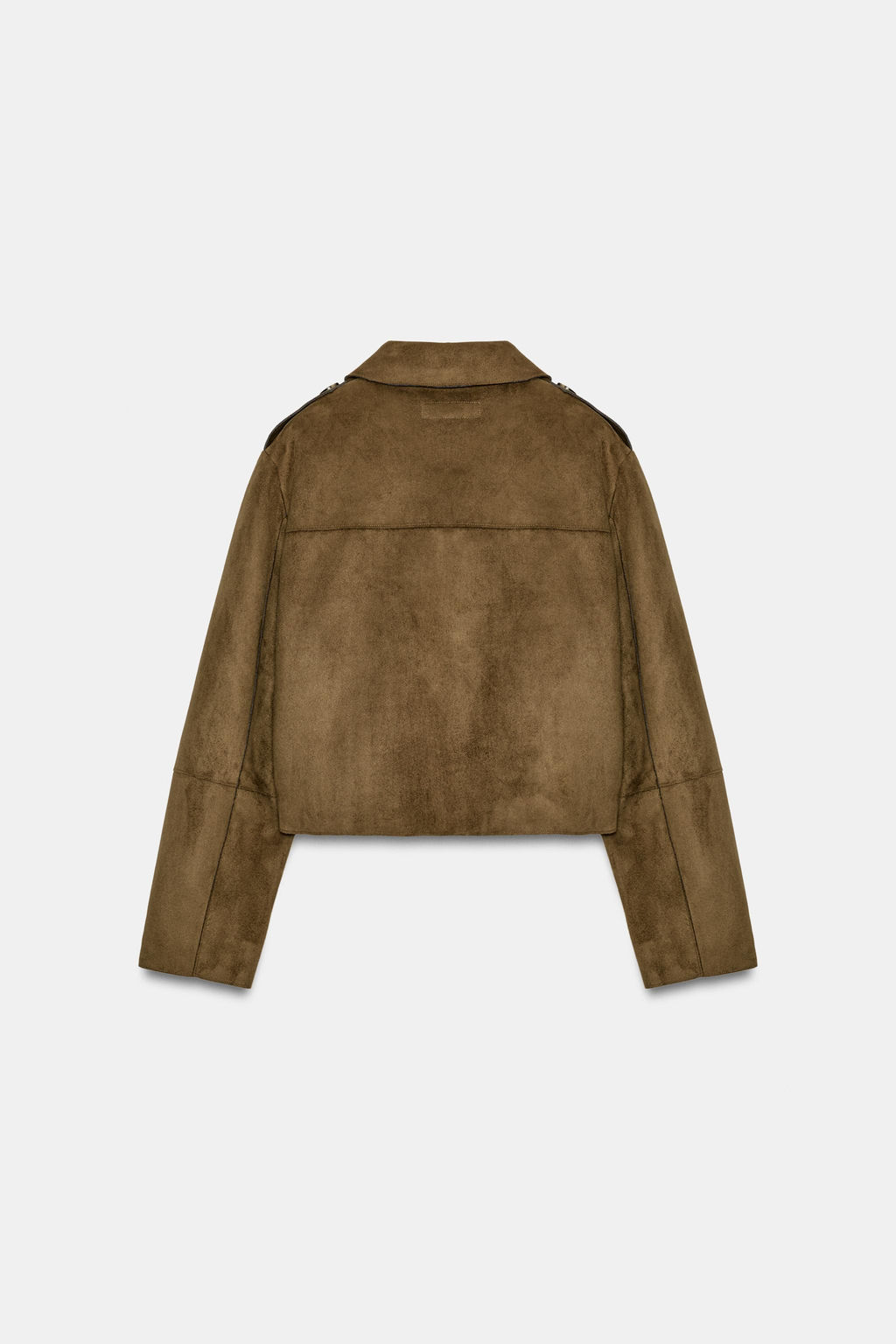 CHAQUETA CORTA EFECTO ANTE / Khaki oscuro - Zara фото 10