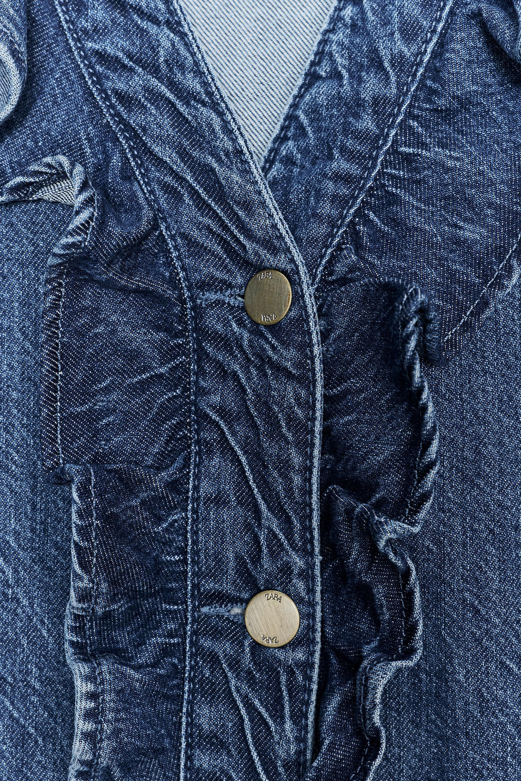 Z1975 DENIM RUFFLE SHIRT - Zara фото 8