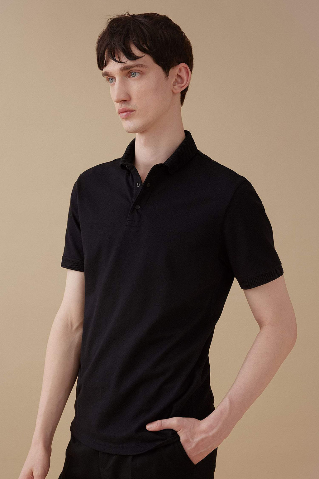 Slim Fit Dar Kesim K?sa Kollu Basic Duz Polo Tisort - Defacto фото 15