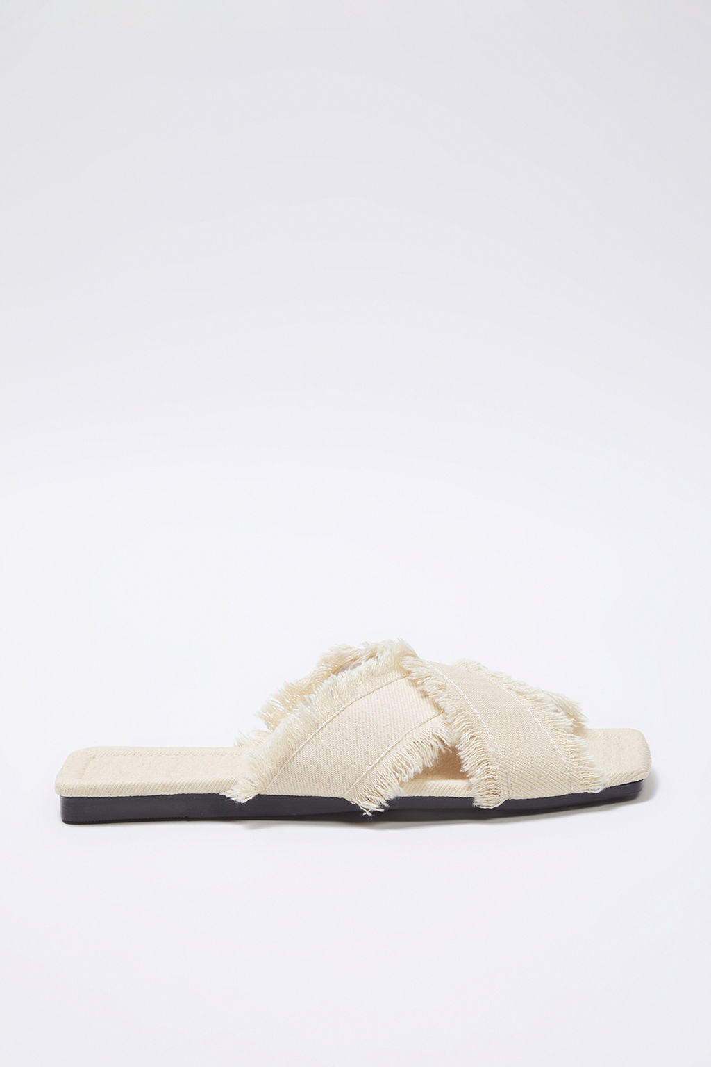 Trendyol Shoes Ekru Puskul Detayl? Denim Capraz Bantl? Kad?n Terlik TAKSS25TE00043 - Trendyolmilla фото 15