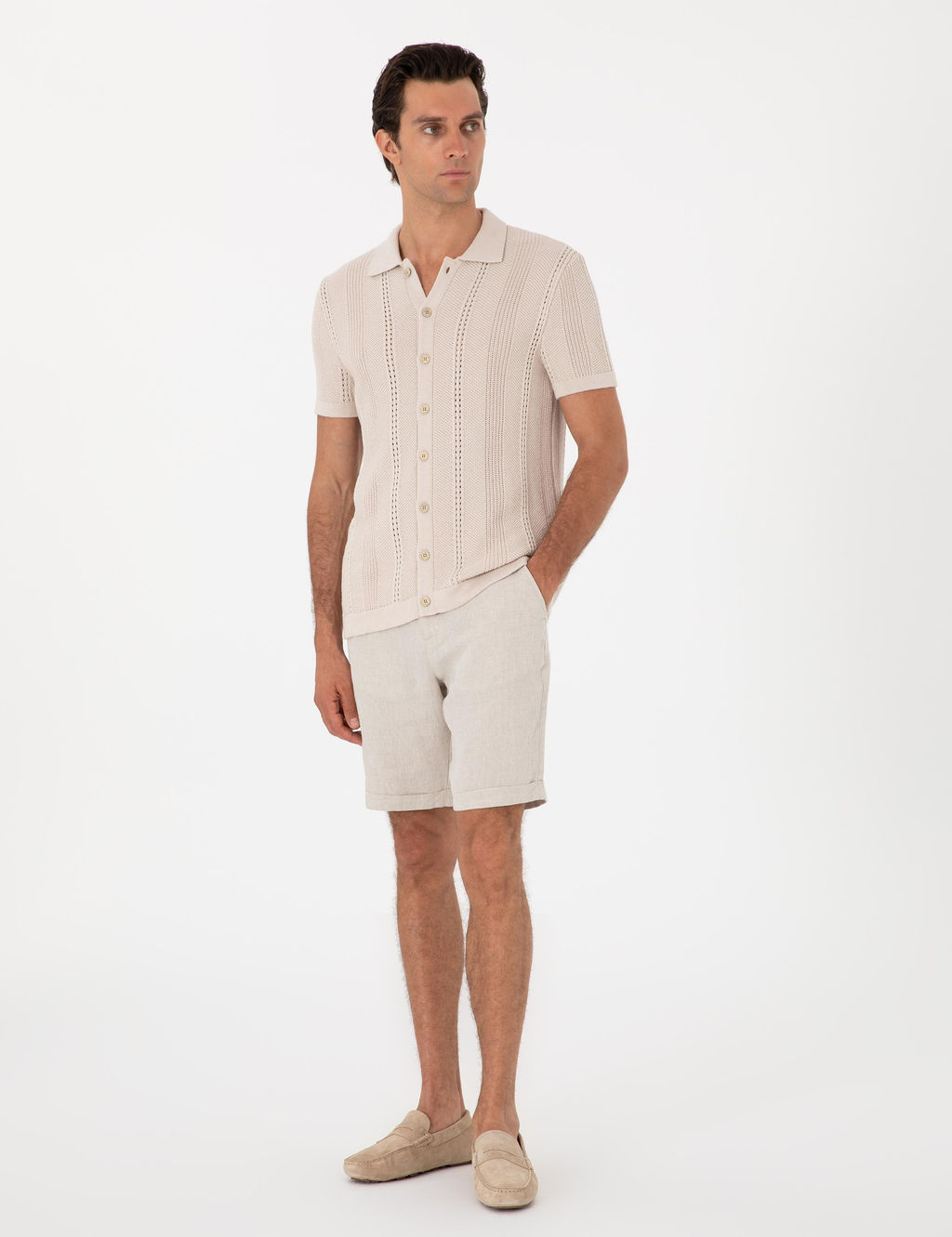 Bej Regular Fit Triko H_rka - Cacharel фото 4