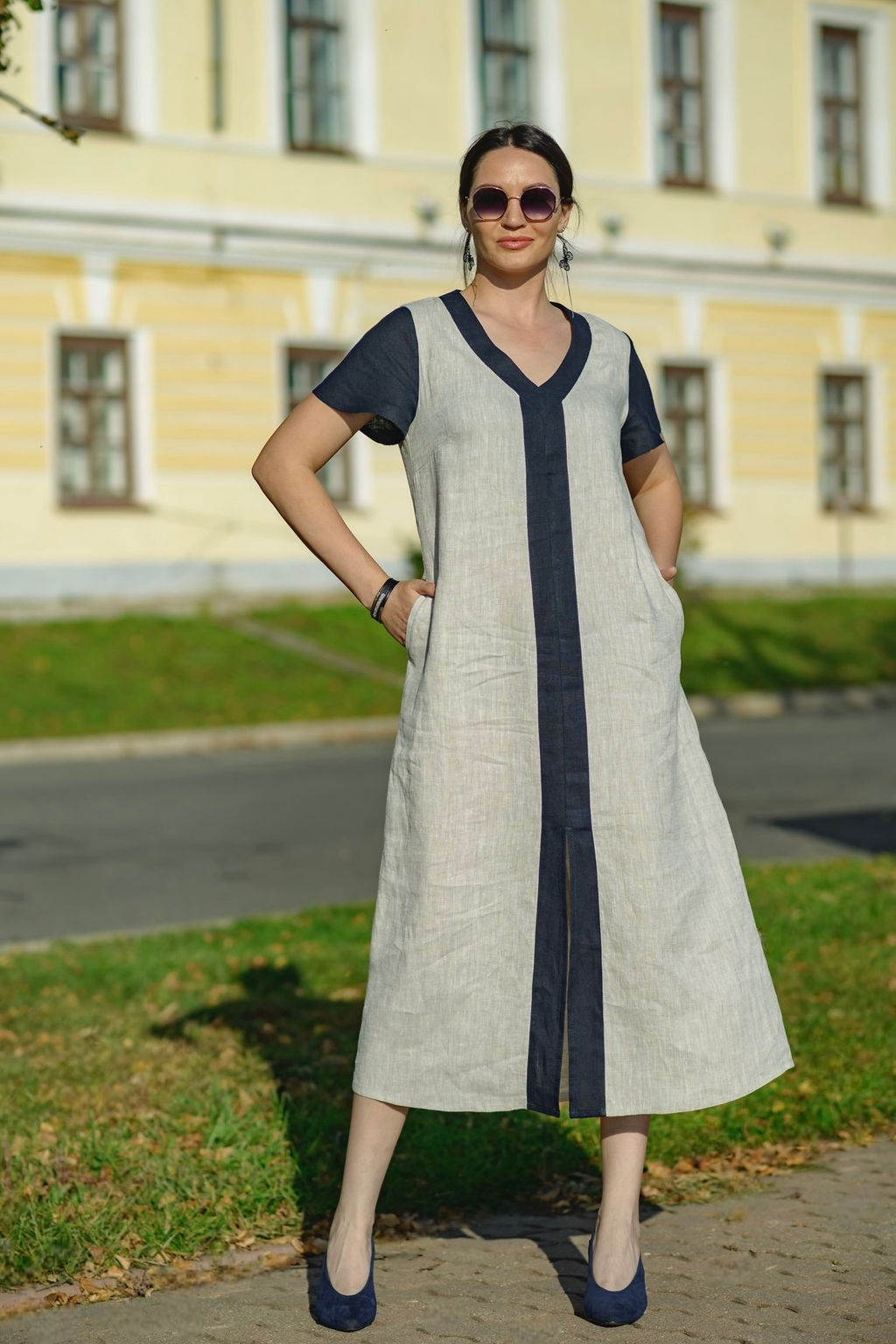 Платье  100% лен