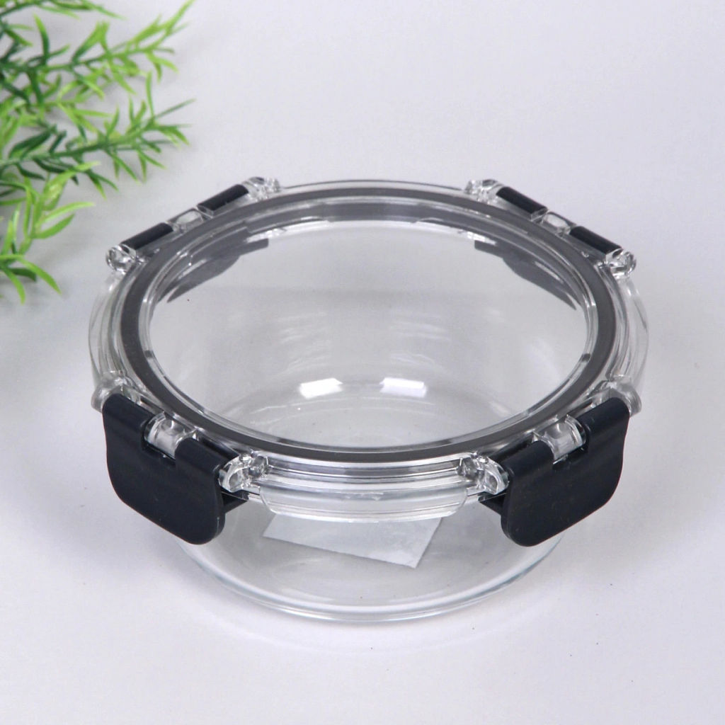 Контейнер стеклянный 400мл "Палермо" герметичный, круглый