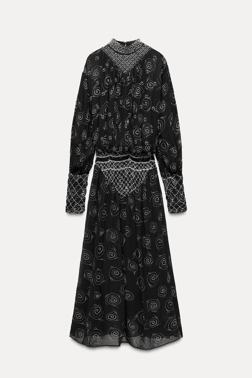 BEADED EMBROIDERED PRINT DRESS ZW COLLECTION - Zara фото 5