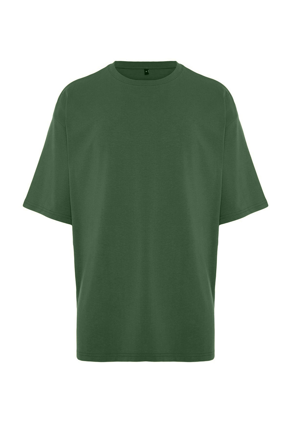 Haki Oversize/Genis Kesim Basic %100 Pamuk T-Shirt TMNSS22TS0318