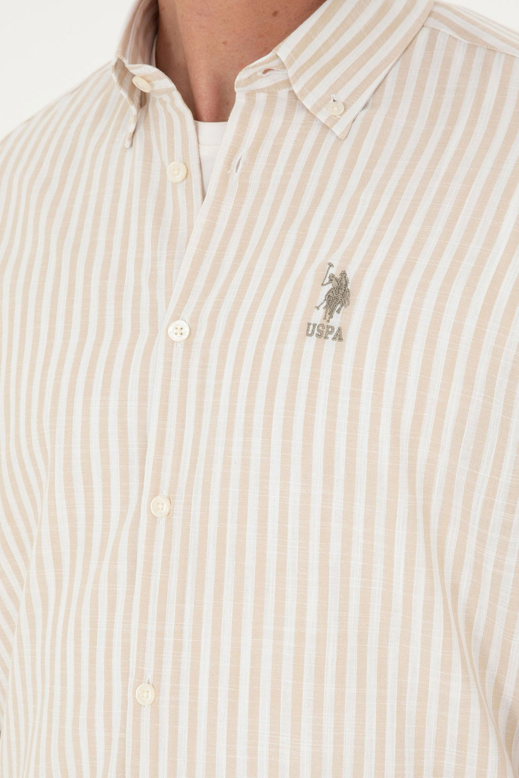 U. S. Polo Assn / Мужская рубашка с длинным рукавом Stone - U.s. polo assn фото 7