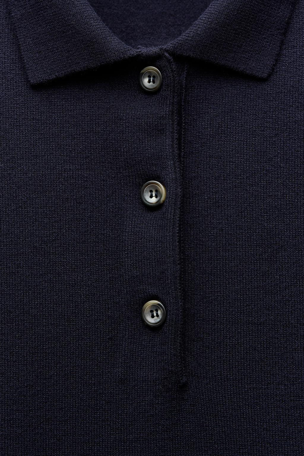 PLAIN KNIT POLO SWEATER - Zara фото 5