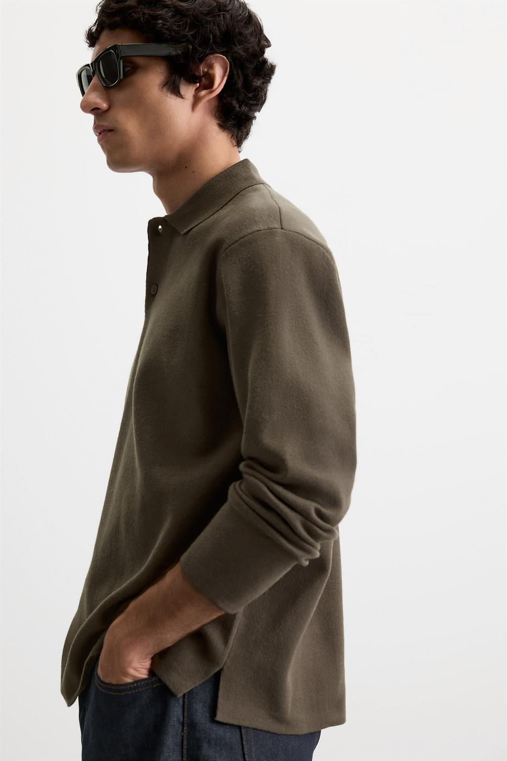VISCOSE BLEND KNIT POLO SHIRT - Zara фото 23