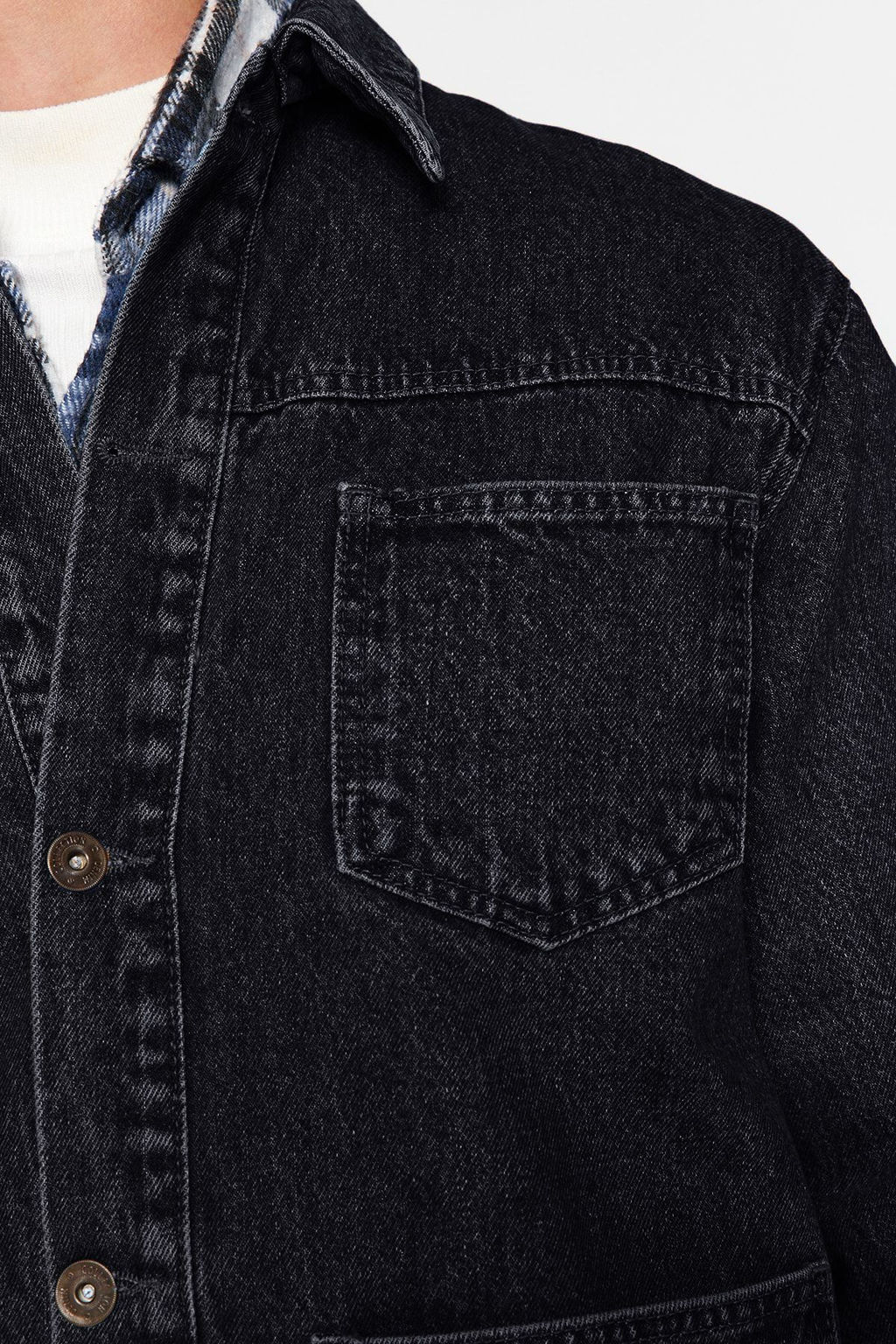 TRENDYOL MAN Orta Mavi %100 Pamuk Regular Fit Denim Kot Ceket TMNAW24CE00004 - Trendyolmilla фото 8