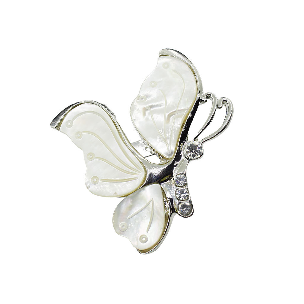 Брошь "Бабочка" перламутр белый