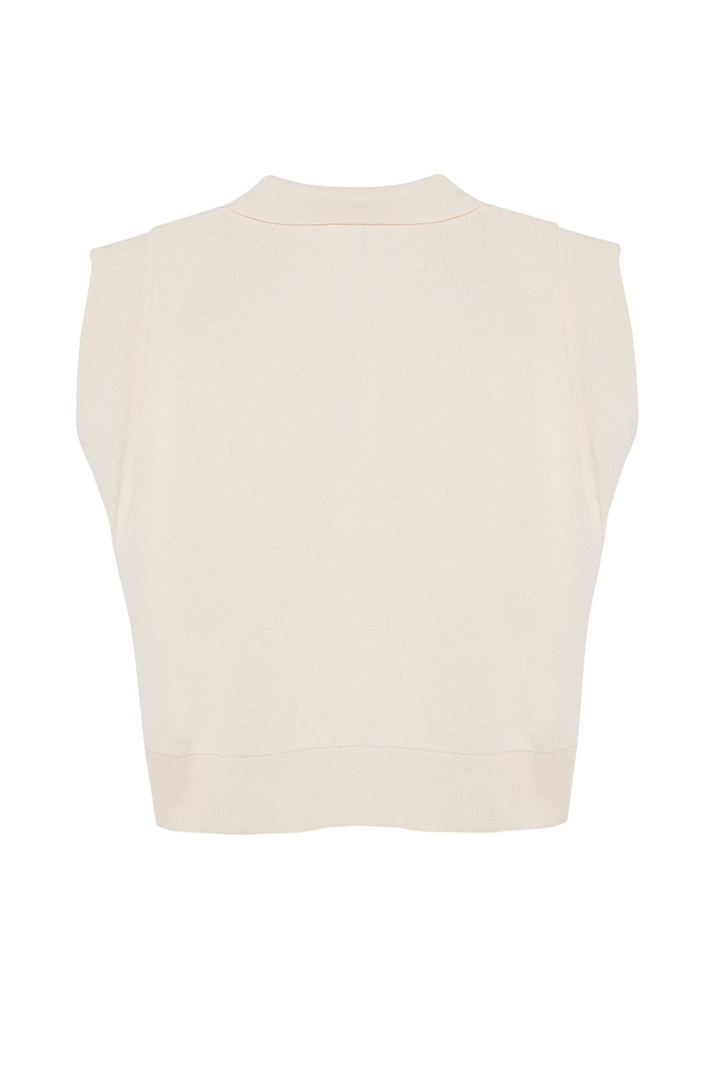 Ekru Regular Polo Yaka Yelek TWOAW25YE00011 - Trendyolmilla фото 7