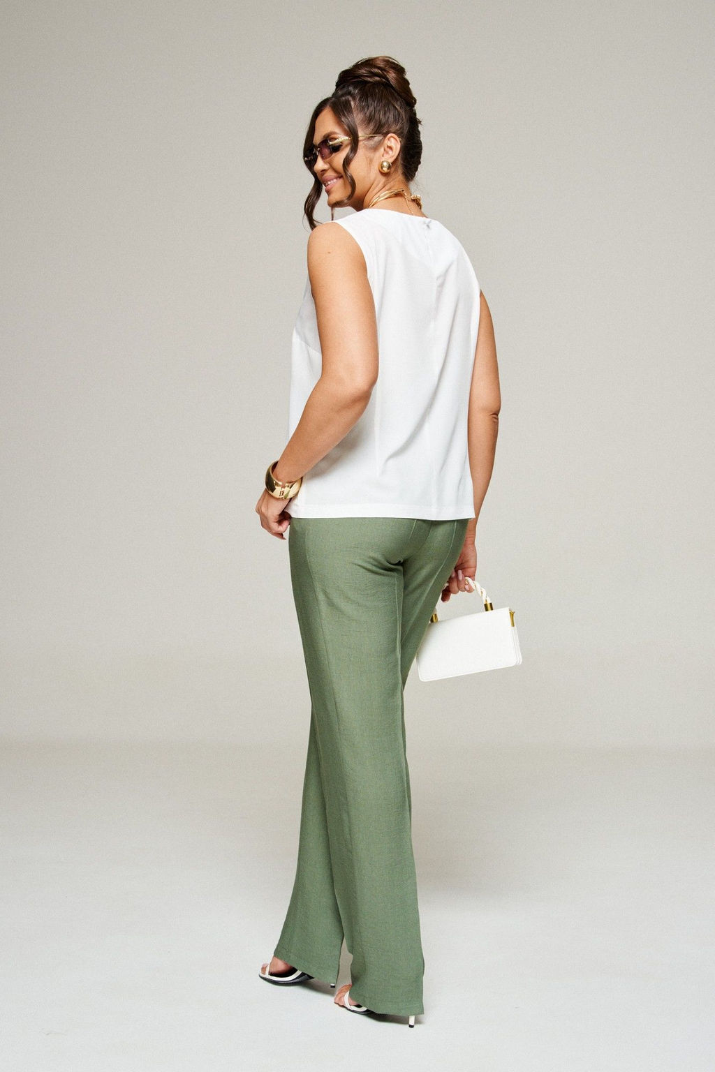 Костюм 6336 хаки, Брюки, Блуза, Топ - Beautiful and free фото 8