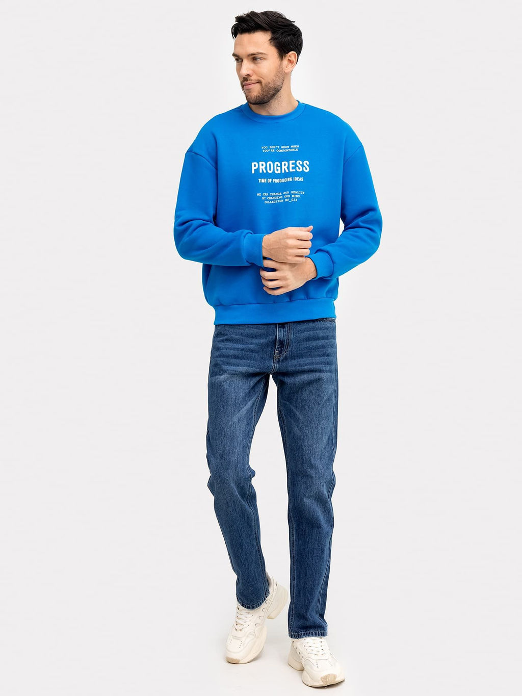 Джемпер мужской ультрасиний с печатью - Mark formelle фото 2
